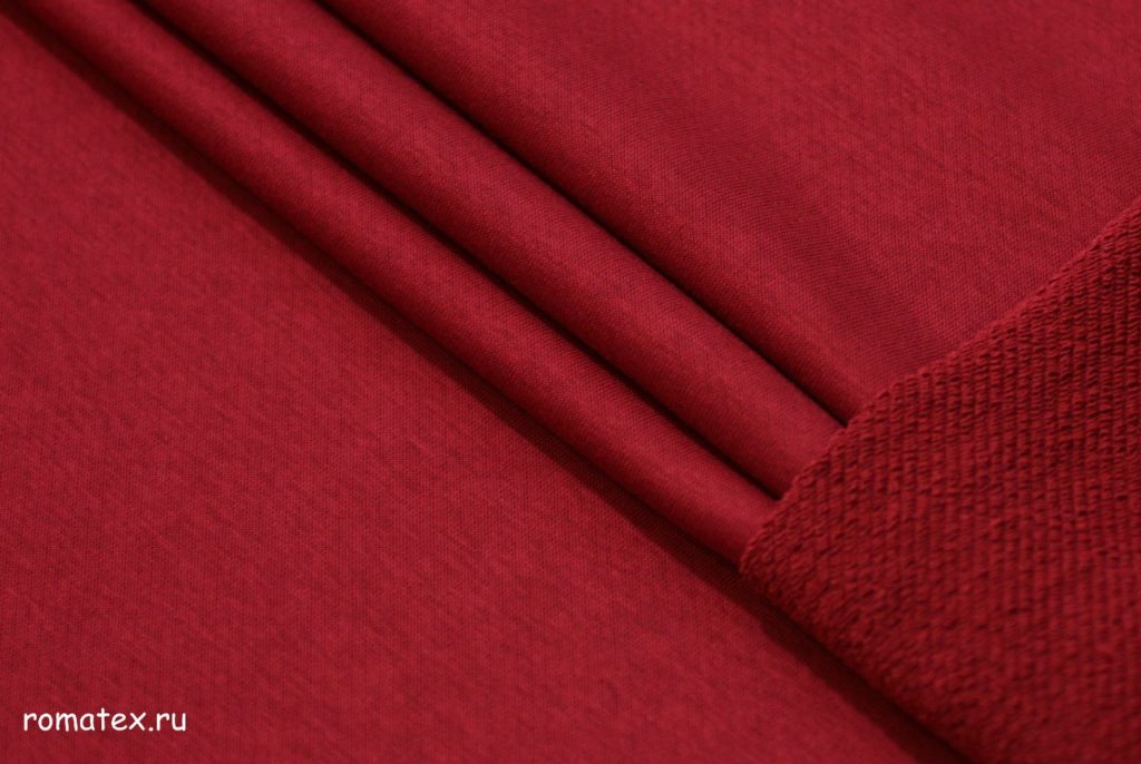 Ткань футер 3-х нитка диагональ компак пенье цвет бордовый